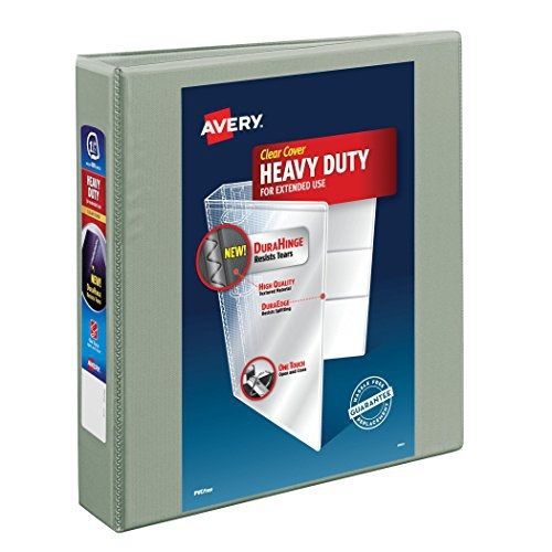 Avery heavy-duty view binder with 1.5-inch one touch ezd ring, gray (79405) for sale