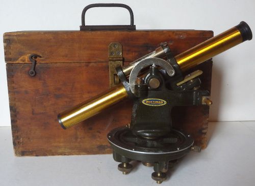 Vintage Early CRAFTSMAN SURVEYORS TRANSIT in ORIGINAL DOVETAILED BOX