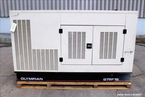 Used- cat / olympian 63 kw standby natural gas generator set, model g75f1s, sn-f for sale