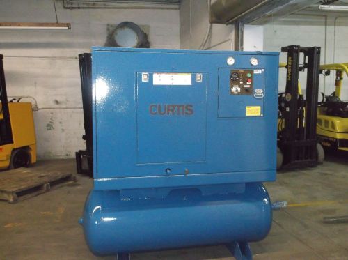 Curtis 30 HP Rotary Screw Air Compressor 240 V  3 Phase Low Hours 125 PSI 130CFM