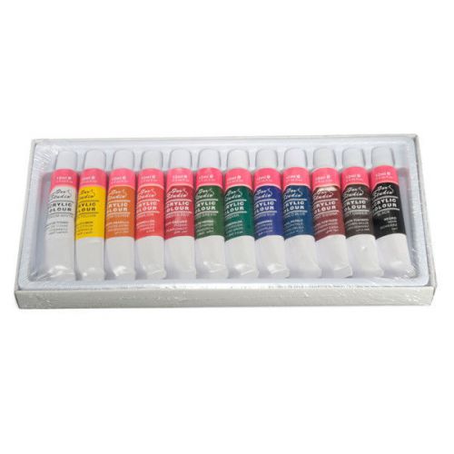 New 12 Colours 12ml Paint Tubes Draw Painting Acrylic Colour Set For Paintbrush