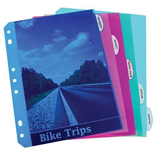 C-Line Mini Size 5-Tab Poly Index Dividers, for 5.5 x 8.5, 6 x 9 and 8.5 x 11