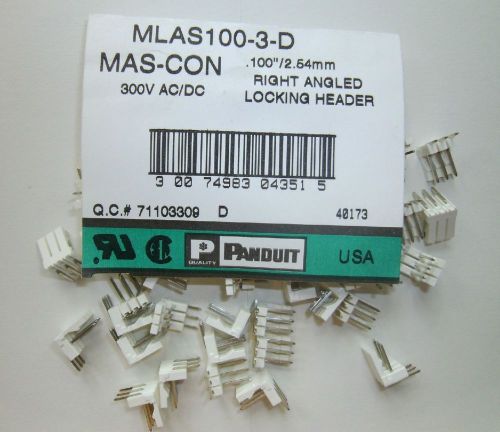 Qty X 50 MAS-CON Connector Locking Header 3 Position MLAS100-3-D 2.54mm Pancon