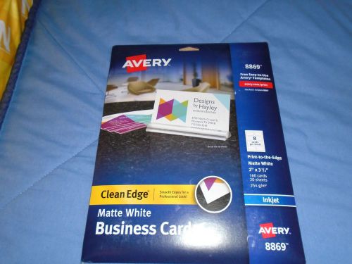 Avery 8869 Clean Edge Matte White Business Cards 2 x 3.5