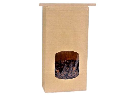 Household supply kraft 1 lb. tin tie bakery bag square window 50 pack gift wrap for sale