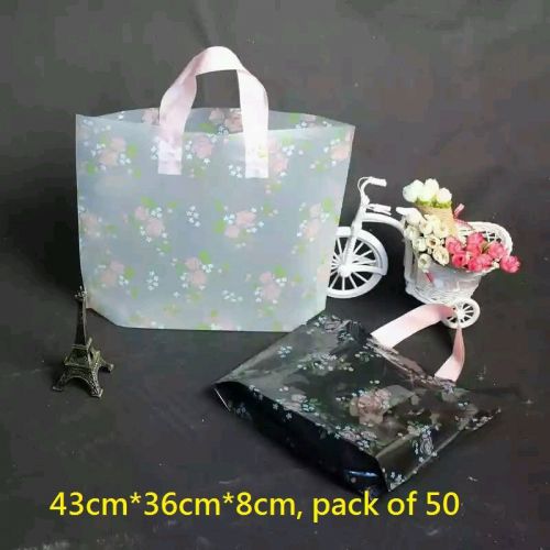 Plastic Shopping Bag Gift Bag with Handle Size CUB 43cmx36cmx8cm - Pack of 50