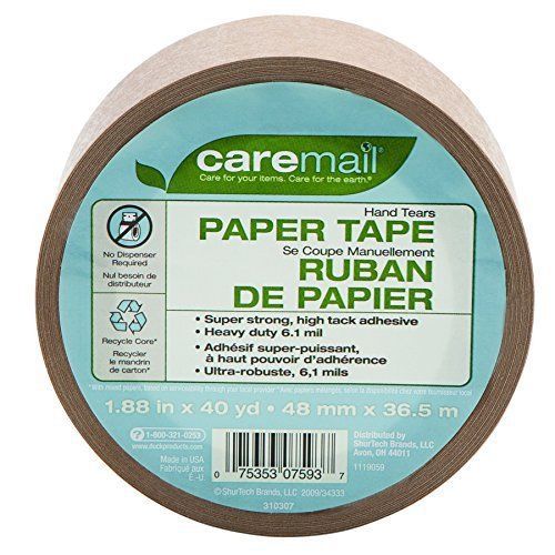 Caremail self-adhesive paper packaging tape, 6.1 mil, 1.88-inch x 40 yards, for sale