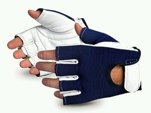 Superior Vibrastop Half-Finger Goatskin Leather Palm Anti-Vibration Gloves Pair