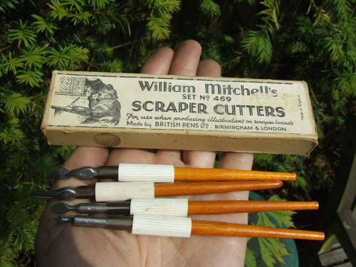 BRITISH PENS - WILLIAM MITCHELLS SET NO 469 4 X SCRAPER CUTTERS - UNUSED