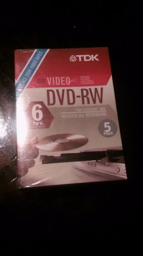TDK DVD-RW DISCS 4.7GB 2X with JEWEL CASE SILVER 5/PACK