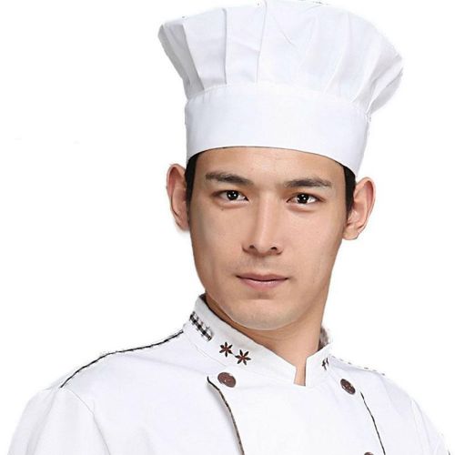 New adult elastic chef hat baker kitchen cooking halloween costume cap white for sale