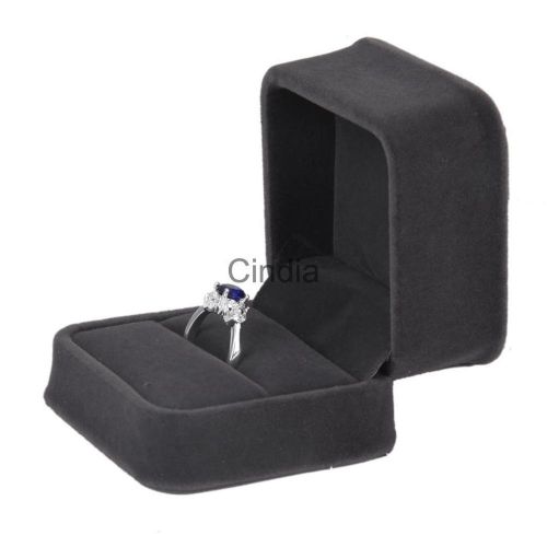 Velvet ring earrings cufflink jewelry storage gift box case container holder for sale