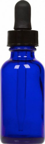 Boston Round Cobalt Blue Glass Dropper Bottles 1 oz (30 ml) (Lot of 48)