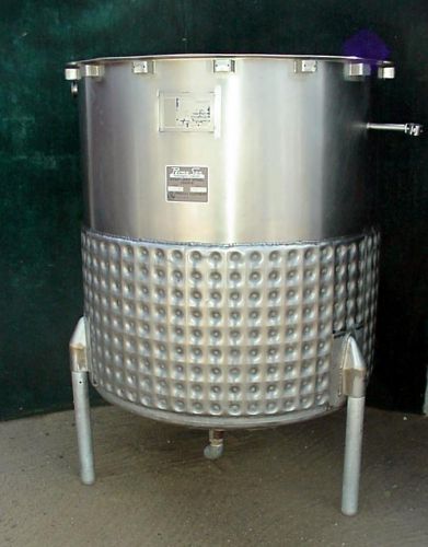 Perma-san jovc 315 gallon dimple jacketed stainless steel food tank + lids  nice for sale