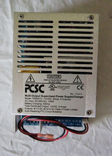 PCSC MULTI-OUTPUT SUPERVISED POWER SUPPLY / CHARGER 12VDC 6A 4 OUTPUT PS600/12
