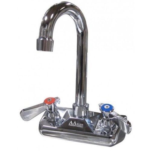 Apex 4&#034; Wall Mount NSF Hand Sink Faucet with 5&#034; Gooseneck Spout AA-410 Swing