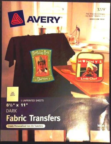 AVERY Iron-On Fabric Transfers for DARK Fabric, 8.5 x11 , 4 sheets~FREE SHIPPING
