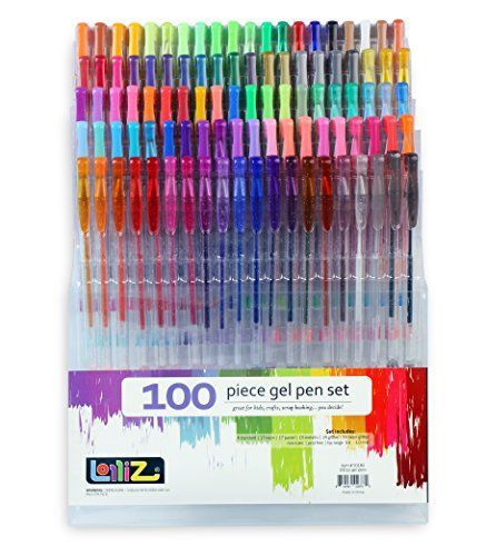 Lolliz Gel Pens 100 Gel Pen Tray Set Quick Creative Non-Toxic New