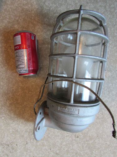 Vintage crouse hinds v12 explosion proof light cage &amp; glass bulb protector 14 in for sale