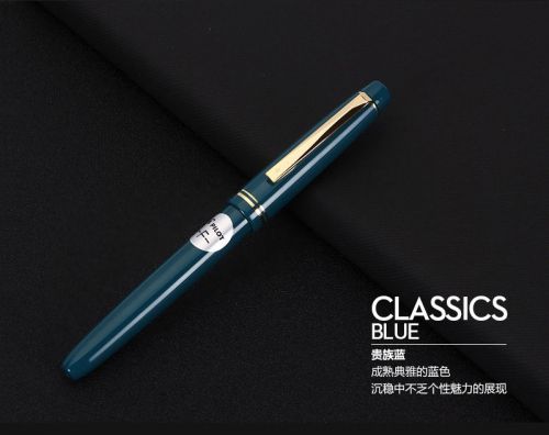 Classic japan pilot 78g fountain pen screw cap 22k gold nib fine lacquered blue for sale