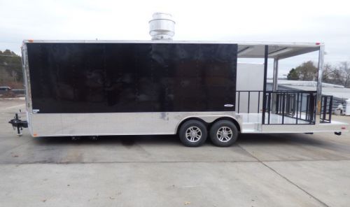 Concession Trailer 8.5&#039;x28&#039; Black - BBQ Smoker Event Catering Food Restroom
