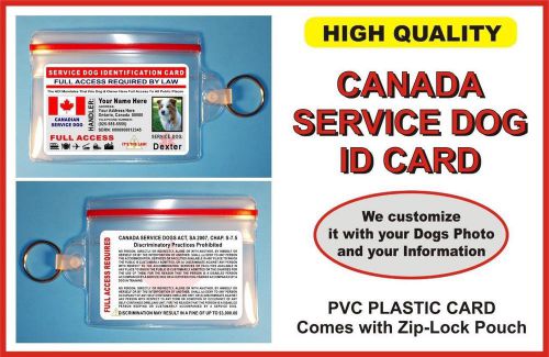 Service dog id card &gt;&gt;&gt;canada&lt;&lt;&lt; holographic card comes with zip-lock pouch for sale