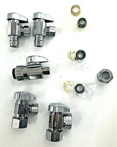 Brass Craft Valve Lot of 5- Variety Parts Fittings Angle &amp; 1/4 Multi-turn