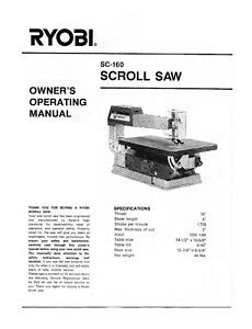 Ryobi 16 Inch SC-160 Owner&#039;s Instruction Operator Maintenance Manual CD
