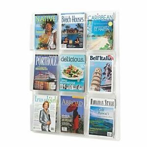 Safco Products Reveal 9 Magazine Display 5603CL Wall Mountable Thermoformed P...