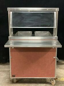 Duke 2 Well Steam Table Cart &amp; Sneeze Guard EP302 EP302-25SS M / 208V / 1800W