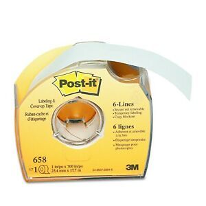 Post-it Labeling &amp; Cover-Up Tape, 1 Roll, 1 in x 700 in (658) 1 x 700 Inches