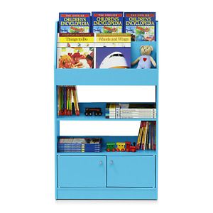 Furinno KidKanac Kids Bookshelf, 4 Tier with Cabinet, Multiple Colors