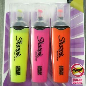 Sharpie Fluorescent Highlighters Clear View Pink Orange yellow Colors