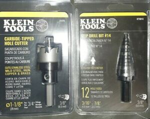 Klein Tools 31876 Carbide Tipped Hole Cutter AND STEP DRILL BIT #14- GREAT BUY