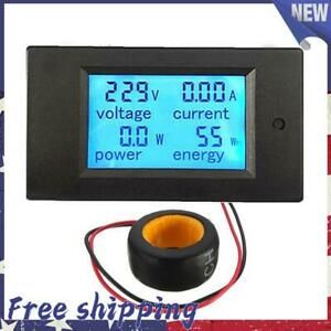 100 AC Digital LCD Power Panel Meter Monitor Power Energy Voltmeter Ammeter