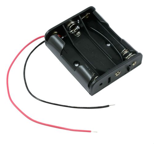 Aa x 3 open battery holder box 15cm wires for sale