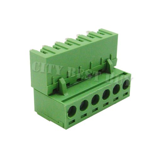 5 pcs 5.08mm Pitch 300V 16A 6P Poles PCB Screw Terminal Block Connector Green