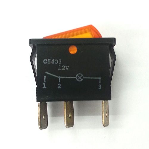 Arcolectric C5403ATBA7 SPST ON-OFF 12V Amber Lighted Rocker Switch 16A 250V AC