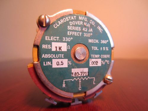 Clarostat Series 42JA 1000 1k Ohm 140-7711 Potentiometer