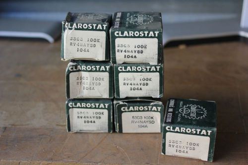 RV4NAYSD104A CLAROSTAT POTENTIOMETER - NEW IN BOX - LOT OF 7PCS
