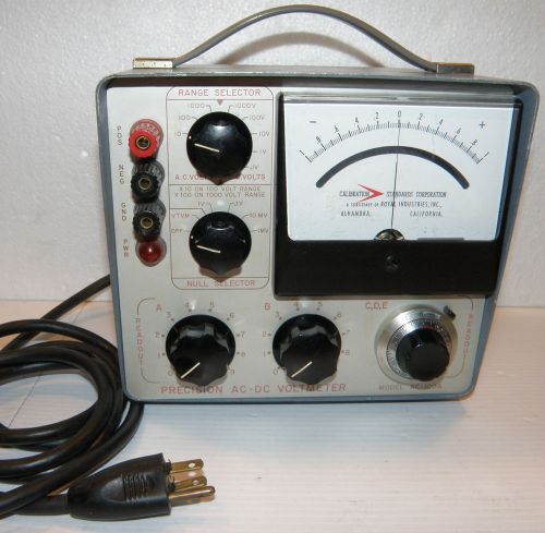 Vintage Standard Calibrations Precision AC-DC NULL Voltmeter Model AC-100A Works