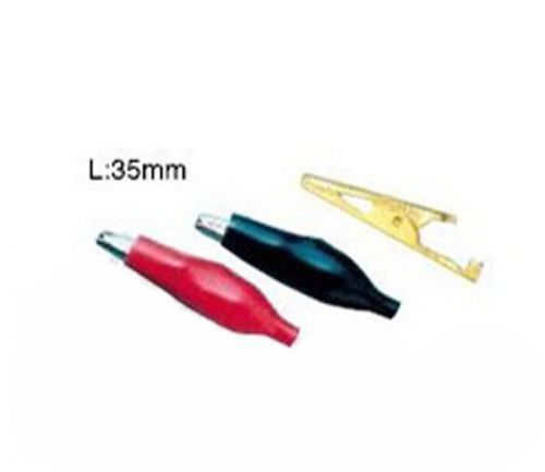 5 pair(10pcs)35mm alligator clip clamp test testing probe black&amp;red middle-sized for sale