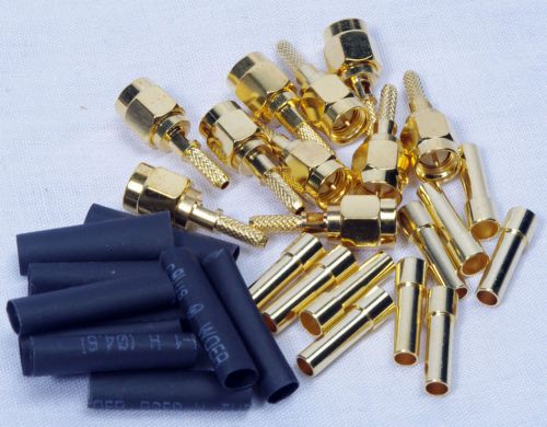 500 lot antenna cable connector sma male crimp rg-174 316 lmr-100 gold plated for sale