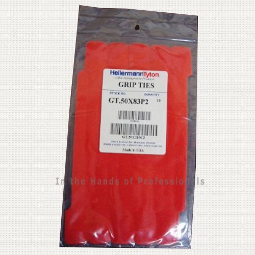 HELLERMANN TYTON GT.50X82P2 - 10 RED Grip Velcro Tie Wraps &gt; NEW