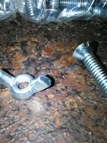 1/4-20 wing nuts and 1/4-20 x 1 inch countersunk bolts..50 of each..100 total for sale