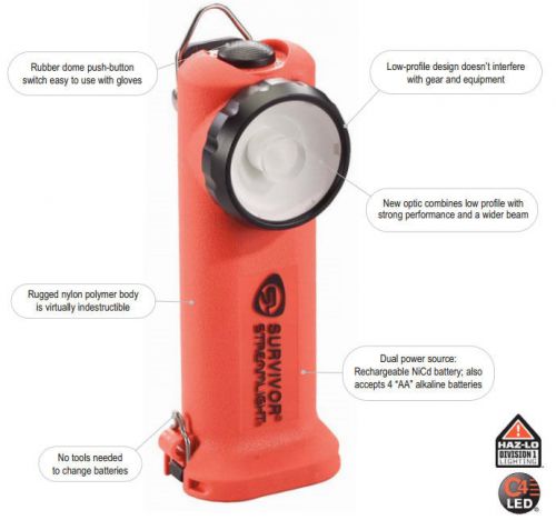 Streamlight survivor led alkaline flashlight (orange)90540 for sale