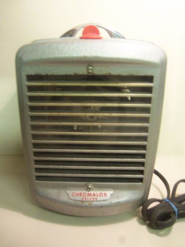 Vintage chromalox deluxe hf-50-a space heater 120v chrome retro 1500w - works! for sale