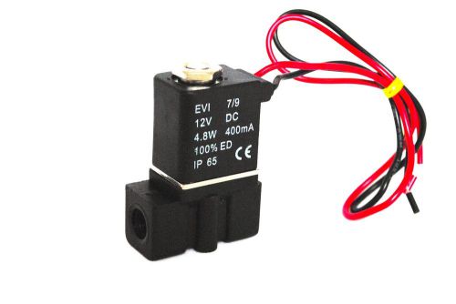 1/8&#034; 2 Way Normally Closed Pneumatic Electric Solenoid Valve (Air/Gas) 12VDC