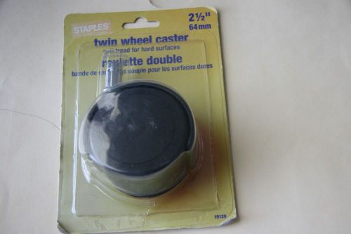 Staples Twin Wheel Caster 2 1/2&#034; Caster Roulette Double for hard surfaces