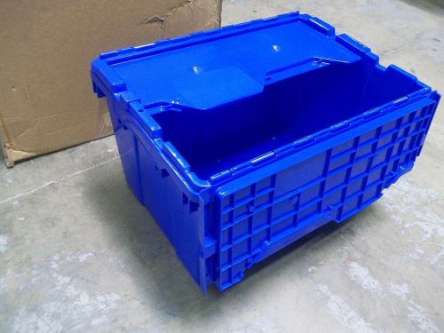 Akro-mils 39120blue 1.62 cu. ft. hdpe container 18-7/16&#034;x13-1/4&#034; w/ lid case/6 for sale